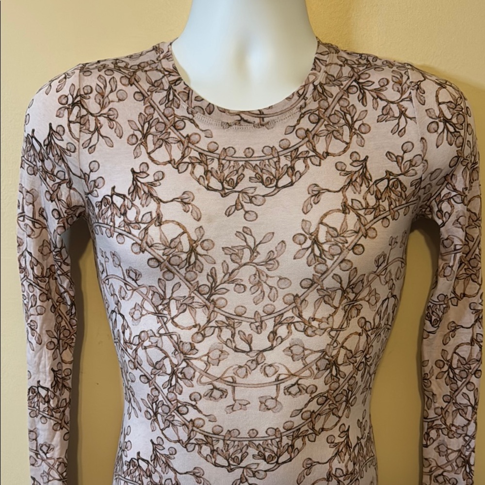 BCBGMaxAzria Light Pink and Brown Patterned Blouse - Picture 4 of 10
